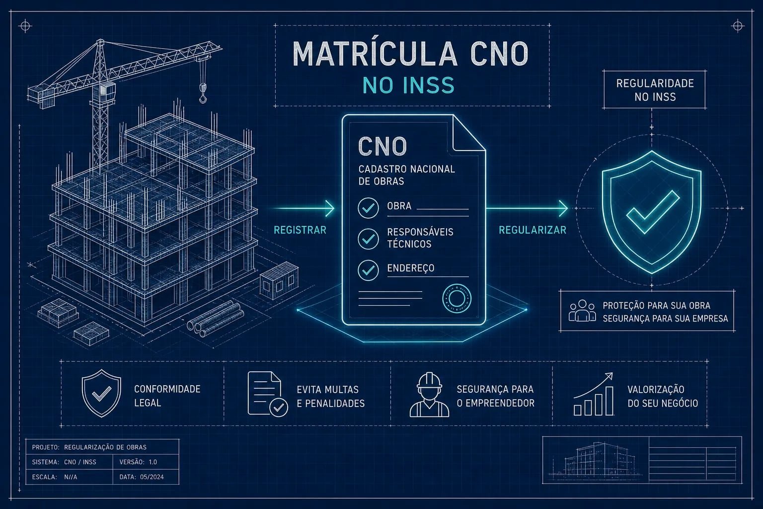 Matrícula CNO no INSS: como registrar e regularizar sua obra